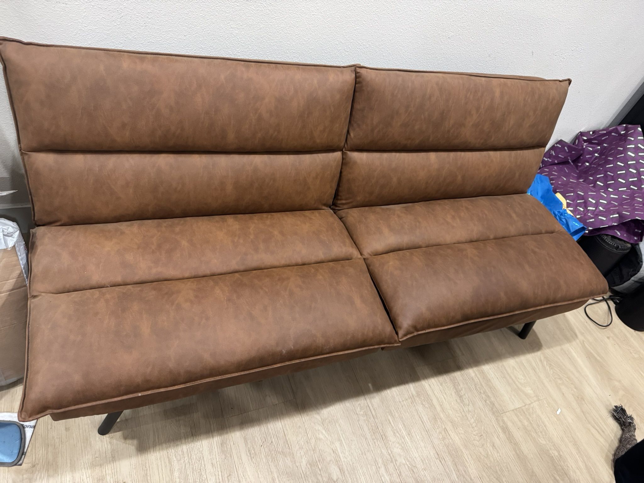 Faux Leather Couch