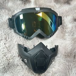 Dustproof  Adjustable Motorcycle Goggles (Faux Red Lens)