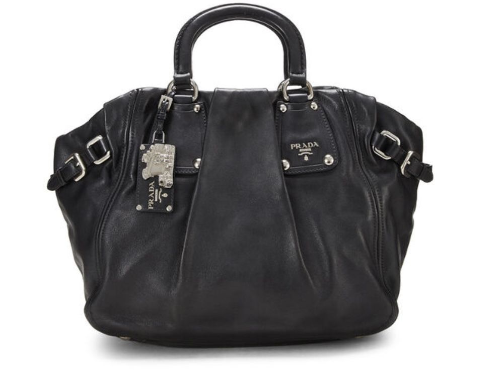 PRADA authentic Calf Skin Convertible Handbag
