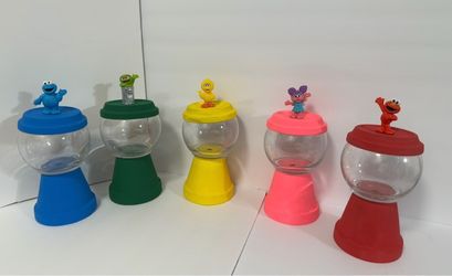 Sesame Street Character Gumball Machine Jars Set of 5