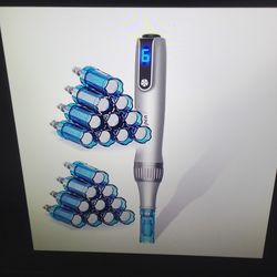 New Sergand pro micro needling derma roller pen 20pcs set with rechargeable battery in blue