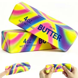 Rainbow Swirl "Butter Stick" Squeeze — Tie-Dye Stress Relief Toy