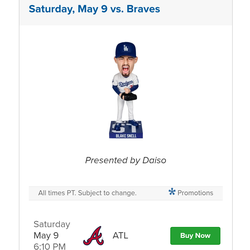 Dodgers tickets!! Blake Snell bobblehead
