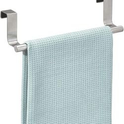 Over the Cabinet Towel Rack for Bathroom and Kitchen, 9.25" x 2.5" x 2.5", Brushed Stainless Steel 