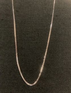 Rhodium Plated 925 Sterling Silver Curb Chain 2.3mm 20 Inches Long
