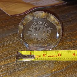British Airways 10th Ann. 1986 Crystal Decorative Piece  $65obo