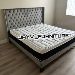 New King Bed Frame With MATRESS 