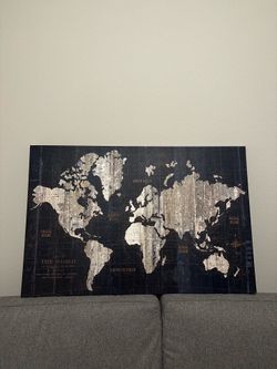 World Map Canvas - 24x36