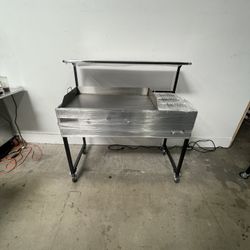 Plancha De 36” Con 3 Charolas Baño María Y Repisa | Incluye Manguera Con Regulador 