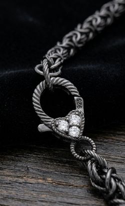 Rare Judith Ripka Sterling Silver Byzantine Rhodium Black 28in Necklace 70.3Gram
