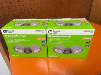 Commercial Electric 28-Watt, 2200-Lumen Metal LED Dual Spot Lights, Gray