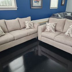 Brand New Artisanal Atlantis Putty Sofa & Loveseat Sets