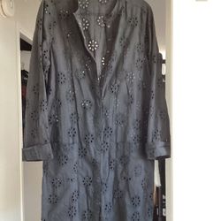 Cute Black Eyelet Summer Top/Swimsuit Cover-Up  $10