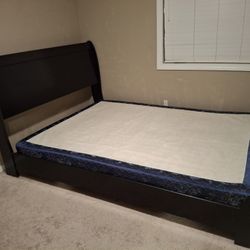 Queen Sized Sleigh Bed And Box Spring 