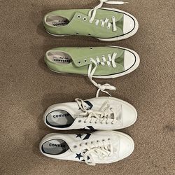 Two pairs of canvas converse