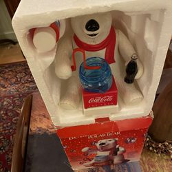 Christmas Vintage And Classic Coca-Cola Bubble Blowing Polar Bear Ornament