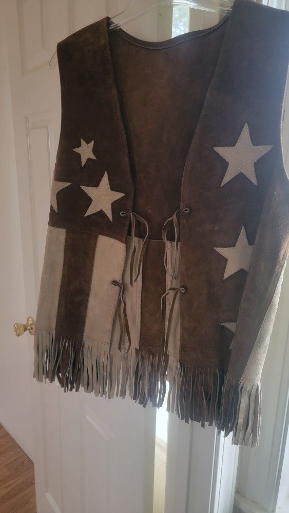 Suede Shawl And Suede Vest