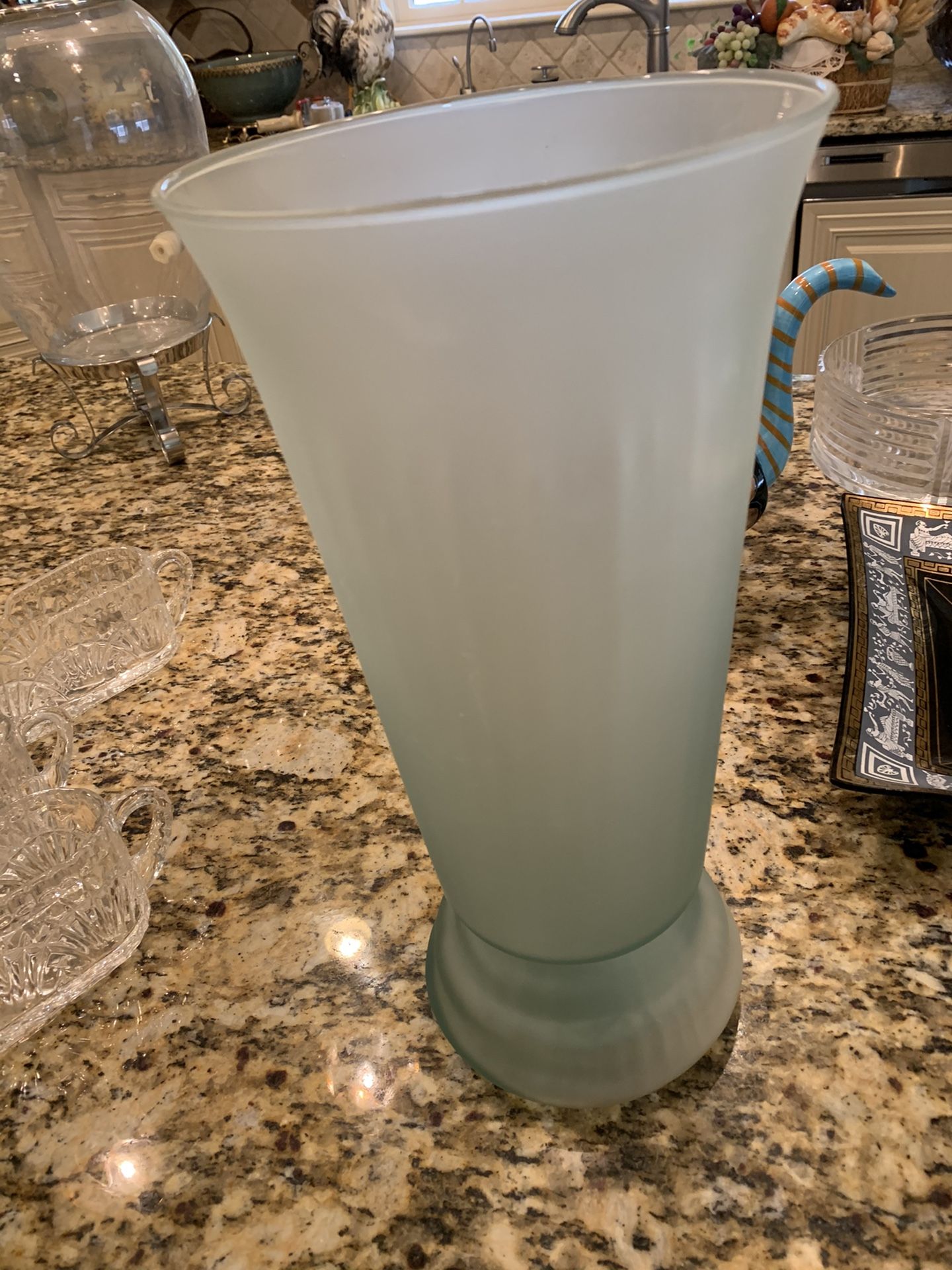 Frosted glass vase