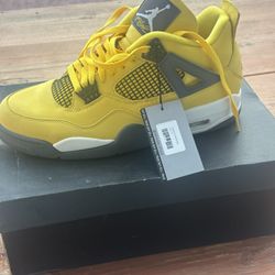 Jordan Yellow Lightning 4s Size 12 Brand New 