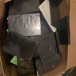 Box Of Empty DVD Or Cd Cases 