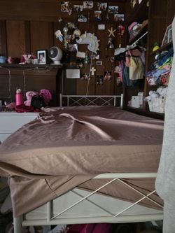 Bed Frame, Matress, And Matress Topper