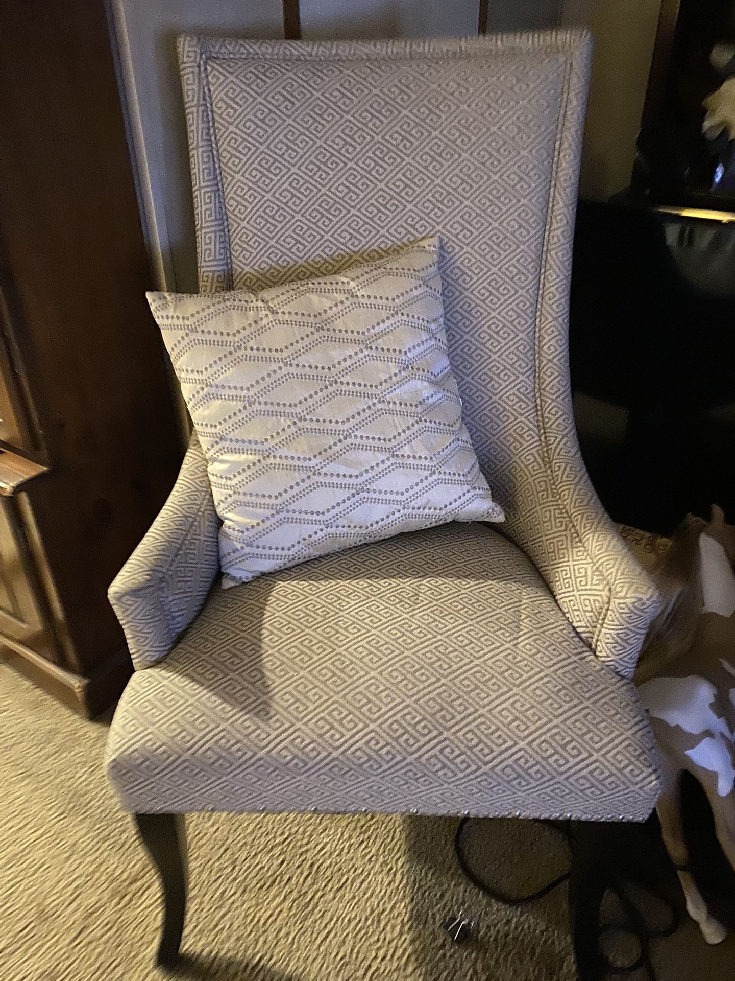 Nice Wingback Chair And Pillow