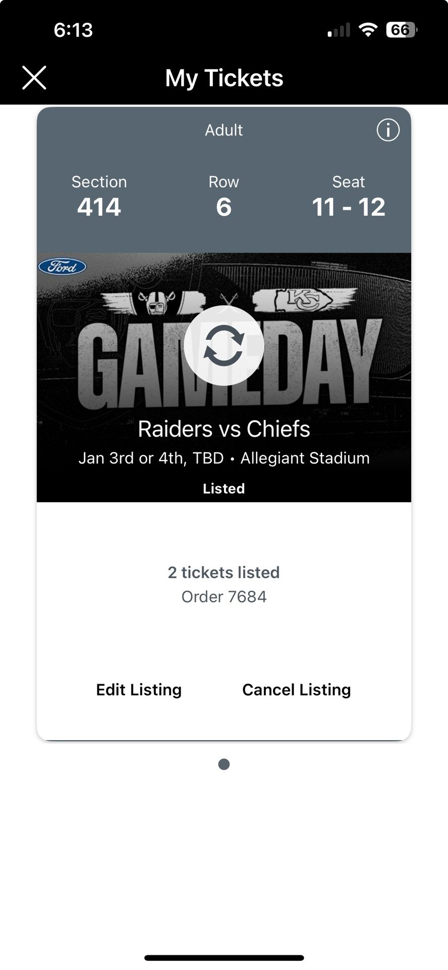 Raiders vs Chiefs Tickets 
