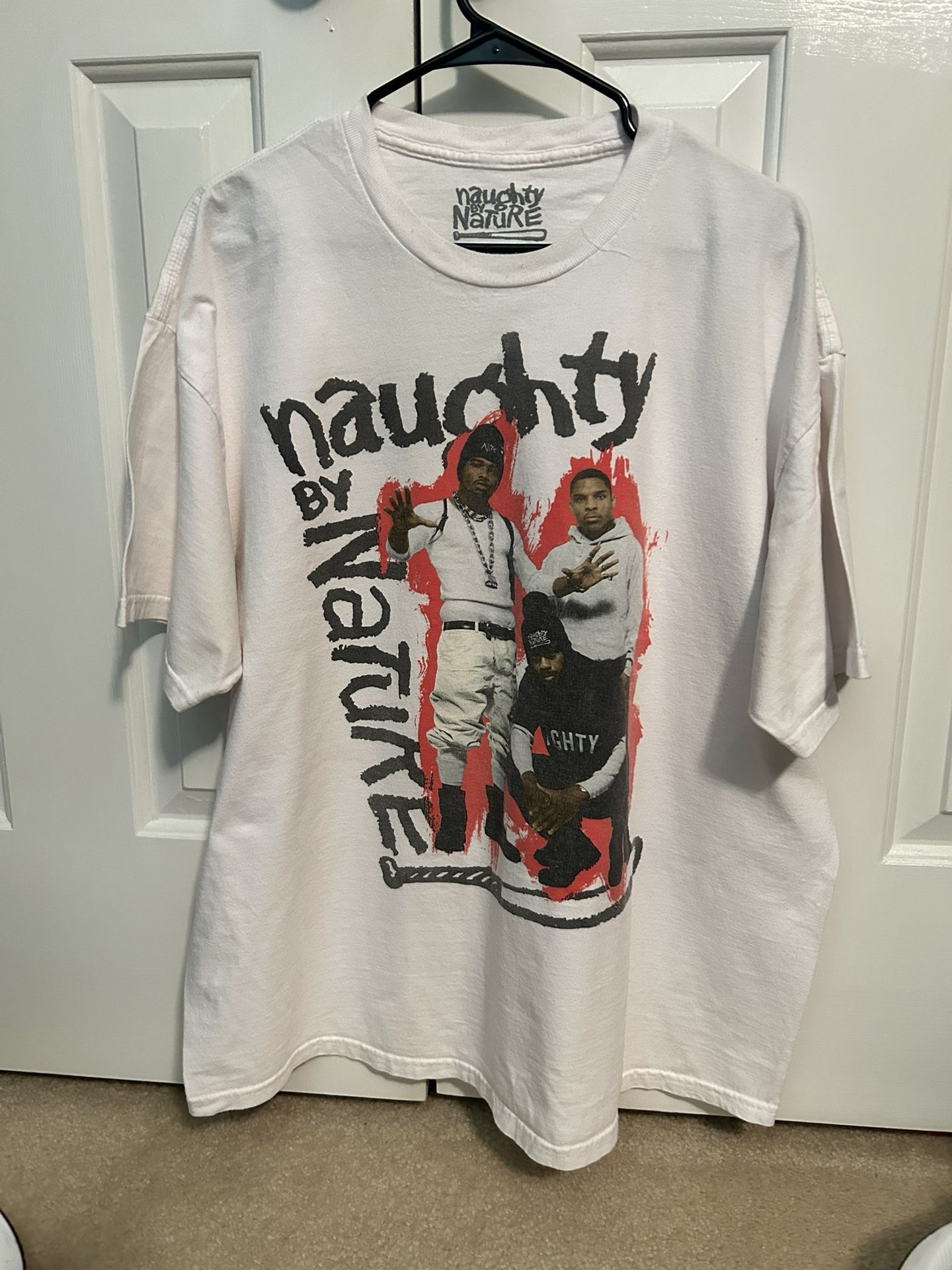 Naughty by nature, graphic T-shirt Men’s XXL White Short Sleeve Music Tee