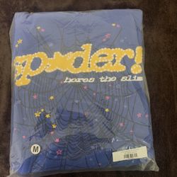 Blue Color Sp3der Hoodie