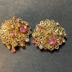 Antique clip on earrings Beautiful