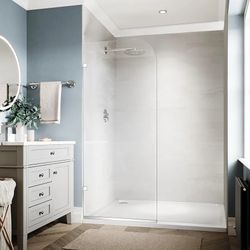 Shower Glass Panel, 30" W ×78" H Bathroom Shower Door in Polished Chrome Finish, 5/16"(8mm) Fixed Glass Shower Panel, Clear Tempered Frameless Shower 