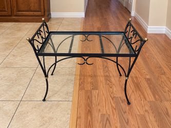 Mediterranean Wrought Iron & Glass Coffee Table