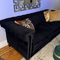 Black Suede Couch 