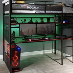 Bunk Bed/gamer/work Desk Loft