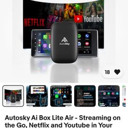 Wireless Apple CarPlay, and android auto device with Netflix and YouTube for your car