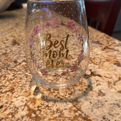 Best Mom 16oz Stemless Wine Glass