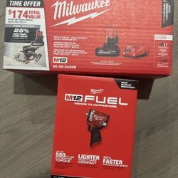 Milwaukee Fuel M12 3/8” Stubby Impact Wrench With Battery And Charger 