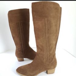 Blondo Nestle Brown Suede Waterproof Knee High Riding Boots With Fringe Size 11