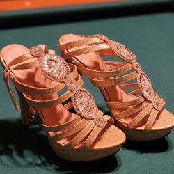 Sexy jeweled spartan high heels