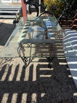 Glass/wrought iron table