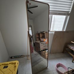 Full length mirror with wood details