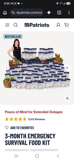 4 patriots/ emergency 3 months food supply