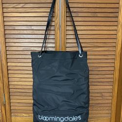 NEW Bloomingdale’s Black Multi-Purpose Waterproof Tote Bag Folds Flat