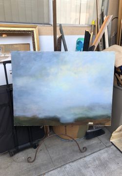 Cloudy day original oil painting landscape abstract 30x40”