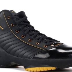 Nike Jordan 19 OG SE Black Metallic Gold Leather Basketball Sneakers Men 9