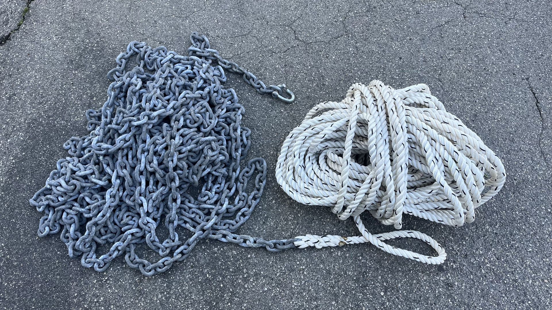 chain & rope for boat anchor mooring parts repurpose project