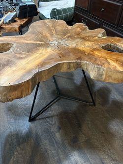 Live Edge Wood Slab Coffee Table