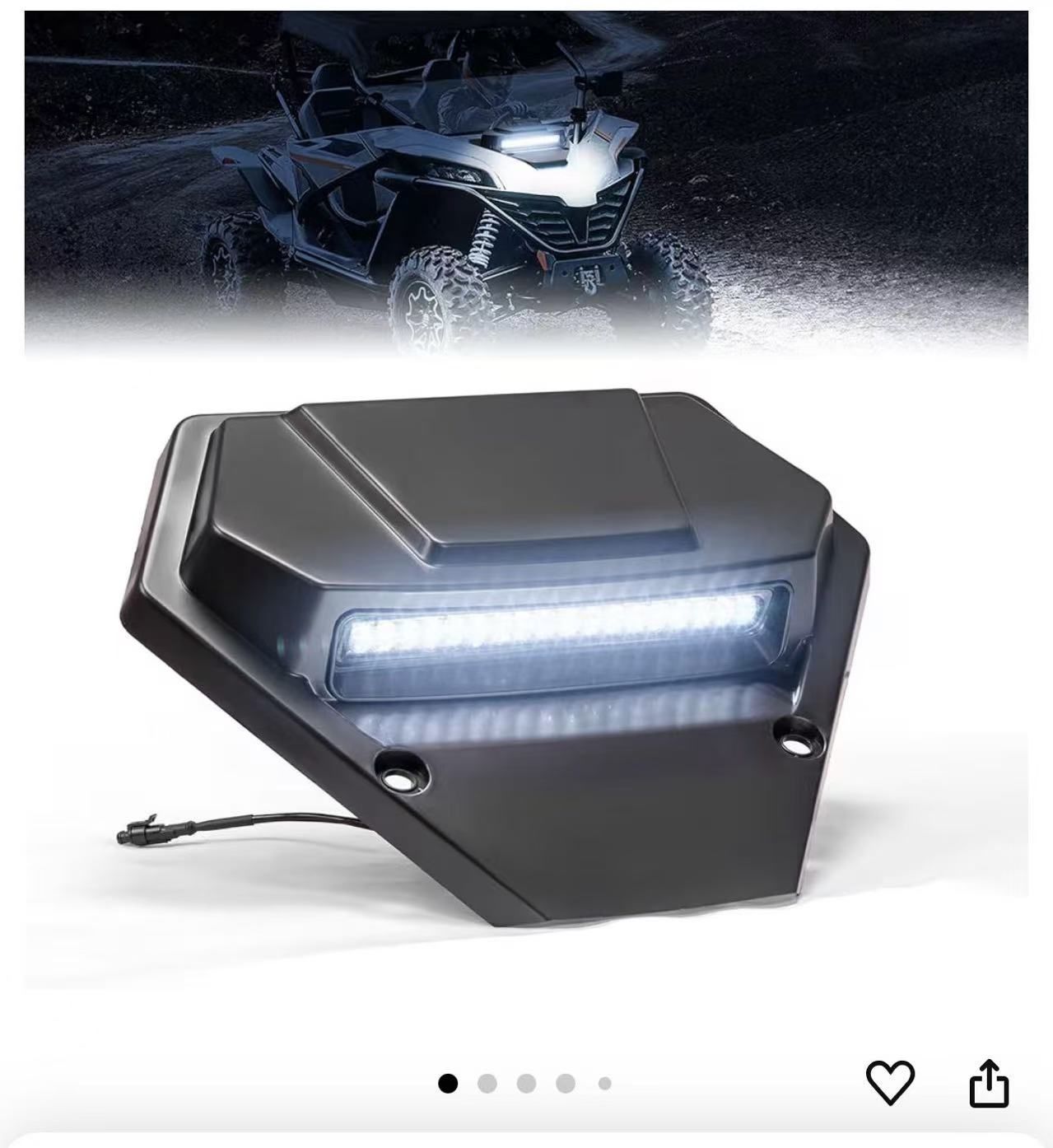 KEMIMOTO UTV Turbo Hood Scoop with Light Compatible with CFMOTO ZForce 950 HO HOEX 2020-2024 / CFMOTO ZForce 950 Sport 2020-2022, Mesh Ventilation Sle