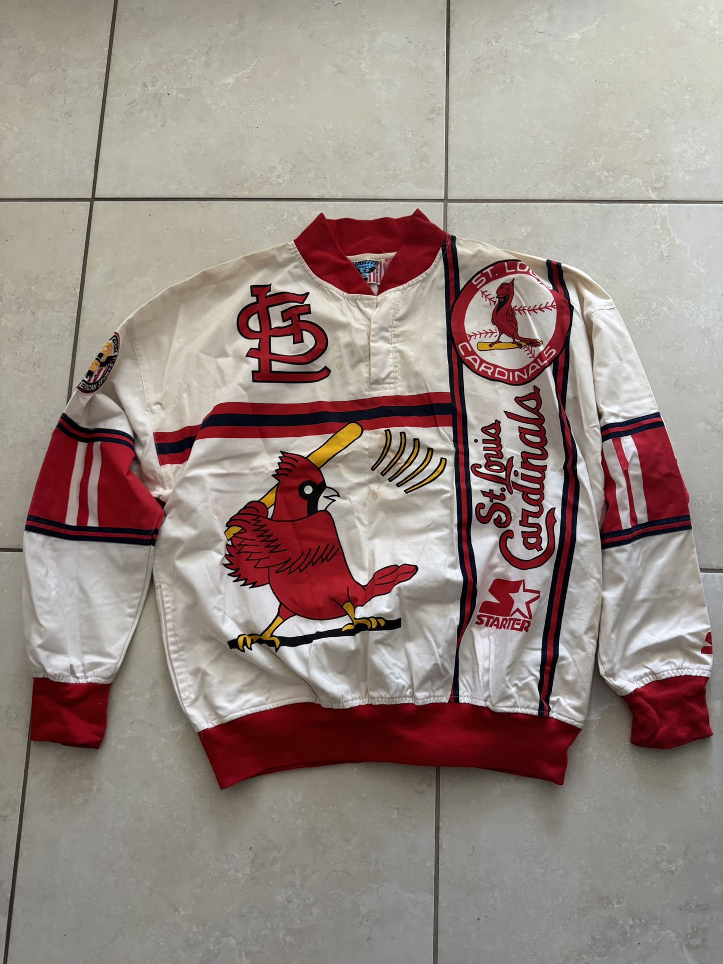 Vintage 1980s St Louis Cardinals MLB Starter Henley Sweater / All Over Print / Retro MLB Pullover / 90s All Over Print / Vintage Starter