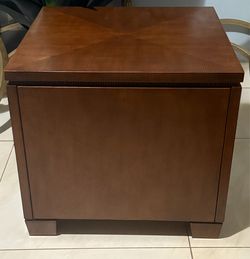 Heavy Solid Wood Accent Table with Storage Cabinet